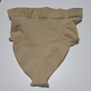 SKIMS Beige High-Waisted Thong Shapewear